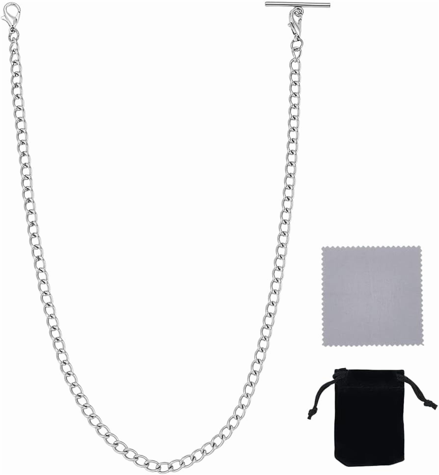 小物 TY 3WAY WATCH CHAIN SILVER 14.3 Inch 304 Stainless Steel Watch Chain Silver Suit Vest Chain