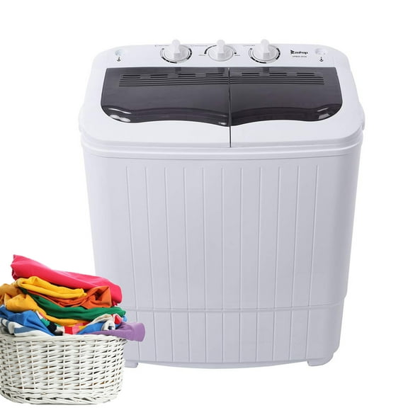 14.3 lbs Compact Twin Tub Washing Machine, 7.7 lbs Washer Mini Compact Laundry Machine and 6.6 lbs Spinner, Semi-automatic Washer Combo for Dorms, Apartments, RVs