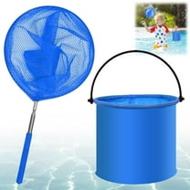 14-33 Inch Small Pool Skimmer Net with Folding Bucket,Fine Mesh Skimmer Net with Telescopic Pole,Lightweight Net for Pool Cleaning,Ideal Cleaning Tool for Above Ground Pools and Tub