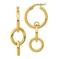 thumbnail image 1 of 14k Solid Yellow Gold Polished Double Round Hoop Earrings 37.47x14.35mm Wide Hoop Earring for Women, 1 of 2