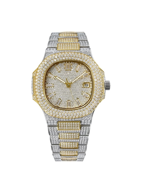 14.3CT VVS Moissanite Mechanical Watch, Collection of 2640 D Color Moissanite Stones,Stainless Steel Tester Passed with Fast Delivery