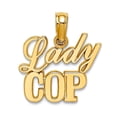 thumbnail image 1 of 14.3mm 10k Solid Yellow Gold Lady Cop Charm Pendant Necklace for Women - .7 Grams, 1 of 2