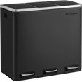 thumbnail image 1 of 14.4 Gallon Trash Can, Kitchen Garbage Can, Recycle Bin with Soft-Close Lids, Stainless Steel, Black, 1 of 9