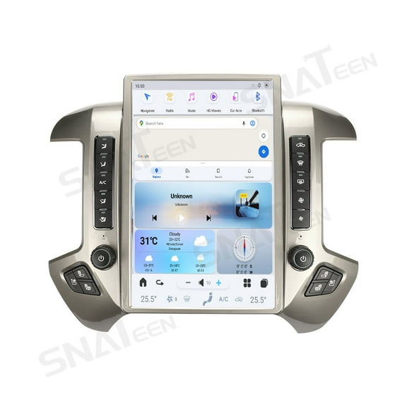 14.4 inch Carplay Screen/Radio/Multimedia Player for Chevrolet Silverado/GMC 2014 2015 2016 2017 2018 2019 models Universal Car Navigation/GPS Upgrade HeadUnit Android 1080P Touch Screen Replace