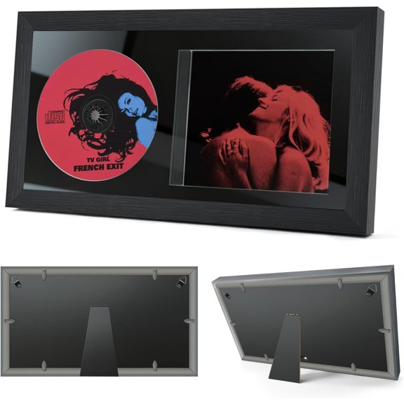 14.4" x 7.9" CD Display Frame for Discs & Cases Signed CD Music Frame with Wall Mount or Table Stand, Perfect for Collectors and Gifts$$Home Decor, Kitchen, & Other