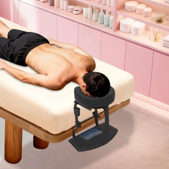 1445cm Height Adjustable Massage Headrest Cradle, PU Face Rest Pillow for Standard & Massage Beds