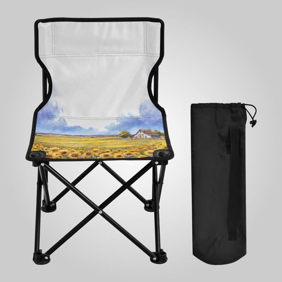 14.46x14.46x22.83in Folding Chair Camping Chair For Camping Picnicking Outdoor Beach and Travel Sunflower Barn Field