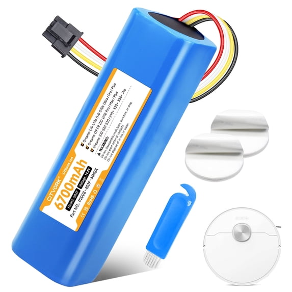 14.4V Rechargeable Li-ion 6700mAh Sweeping Mopping Battery for Dreame D9,D9 Pro, D9 Max,D10,D10 Plus, L10 Pro, L10 Plus,, D10s, L10s RLS5-BL0, F9, Z10 Pro, RLS5-BL0, RVS5-WH0, RL55L-BL0, RLS5-WH0