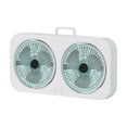 thumbnail image 1 of 14.5*8 Inch Dual-Window Fan, Three Wind Speeds, USB Charging, With a Detachable Plastic Insect Screen, Wall-Mountable, Suitable for Home or Outdoor Use (Green), 1 of 6