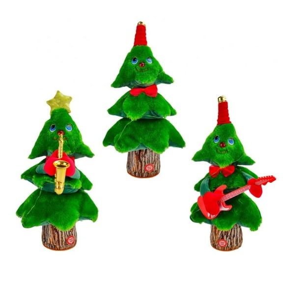 14.5" Animated Christmas Tree, Singing Dancing Christmas Tree Plush Toy Christmas Tree with 8 Music, Lights And Two-way Turn Parent-Children Interaction Dancing Stump Toys Party Home Decor