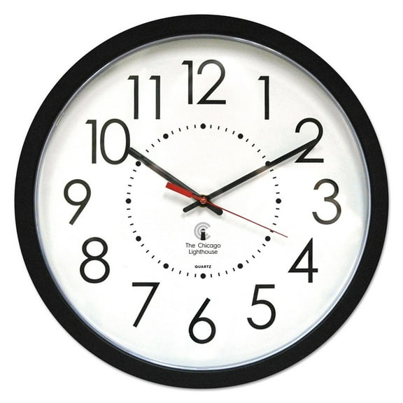 14.5" Blk Electric Clock, 12.5" Dial, 5' Cord UL rated movement