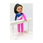 14.5 Doll Accessory: White Wood Balance Beam for Gymnastics or Dance
