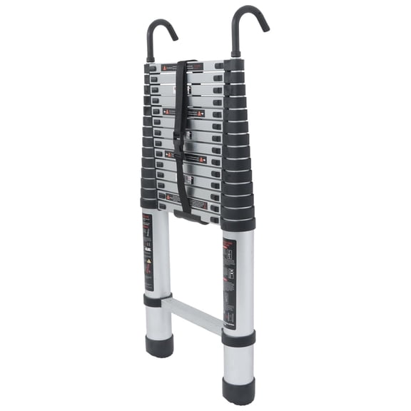 luminescence lez 14.5 ft Aluminum Telescoping Ladder, 330 lbs Capacity, Collapsible Portable Safety Ladder for Indoor Outdoor Use
