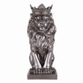 thumbnail image 1 of Hi-Line Gift Ltd. 14.5" H Sitting Lion W/Crown Silver Color Resin Statue, 1 of 7