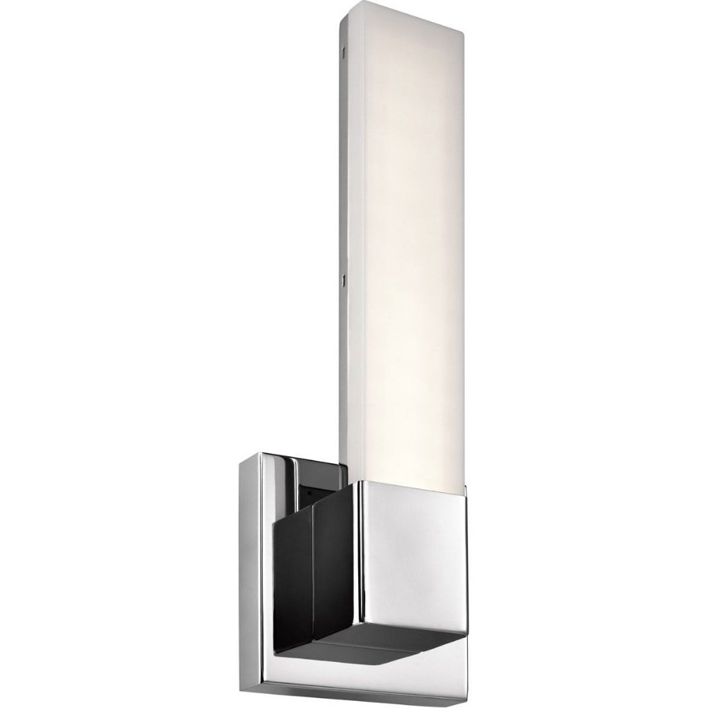 Chrome 2-Light LED Wall Sconce with White Shade