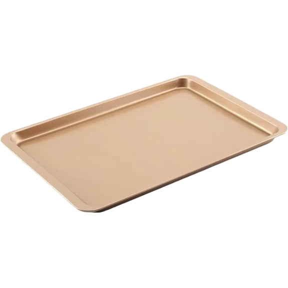 14.5 Inch Baking Sheet Pan, Stainless Carbon-Steel Cookie Tray for Baking, Gold Nonstick Baking Sheet for Kitchen Replacement Toaster Oven Tray.