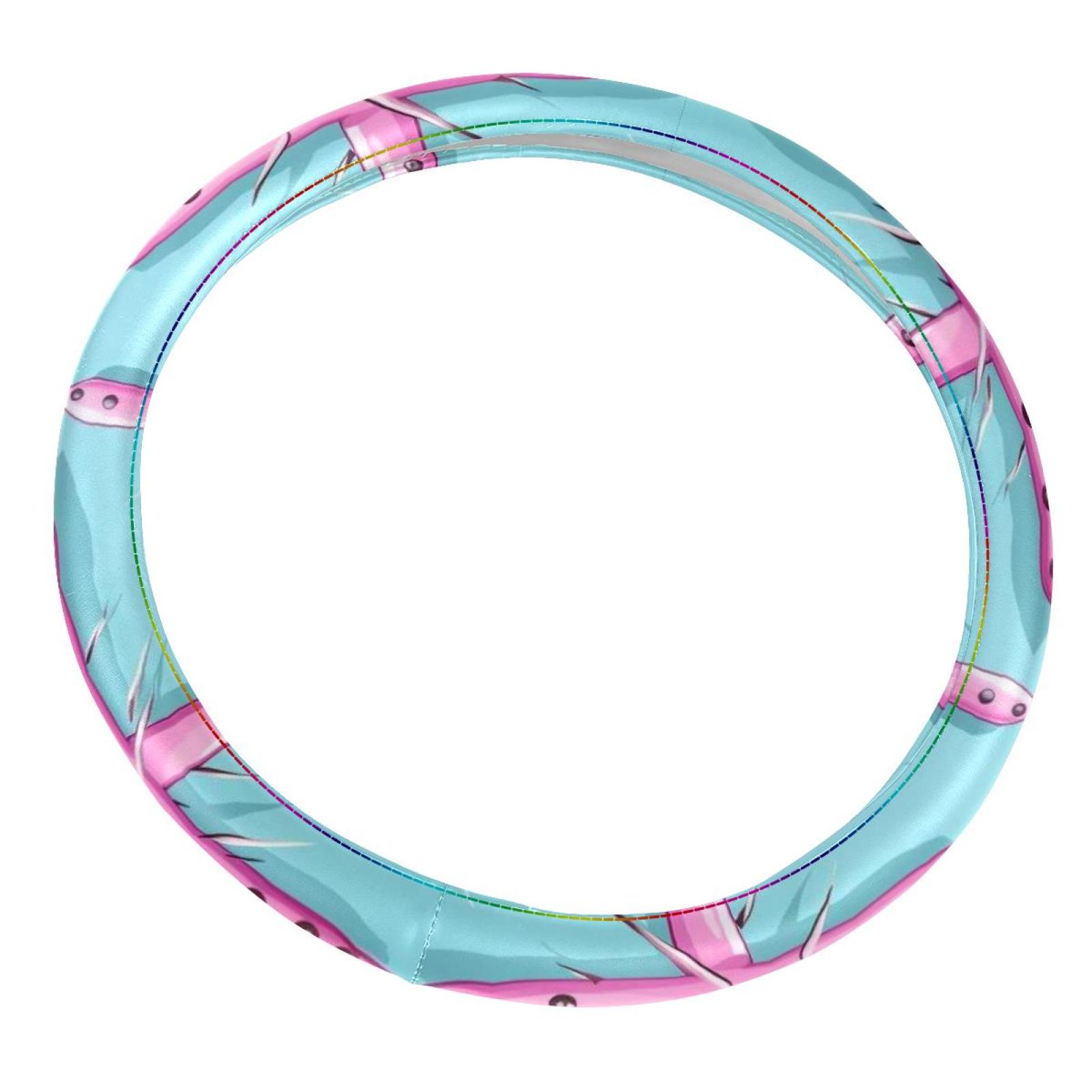 14.5 Inch Printing PVC Leather Steering Wheel Cover Car Wheel Cover