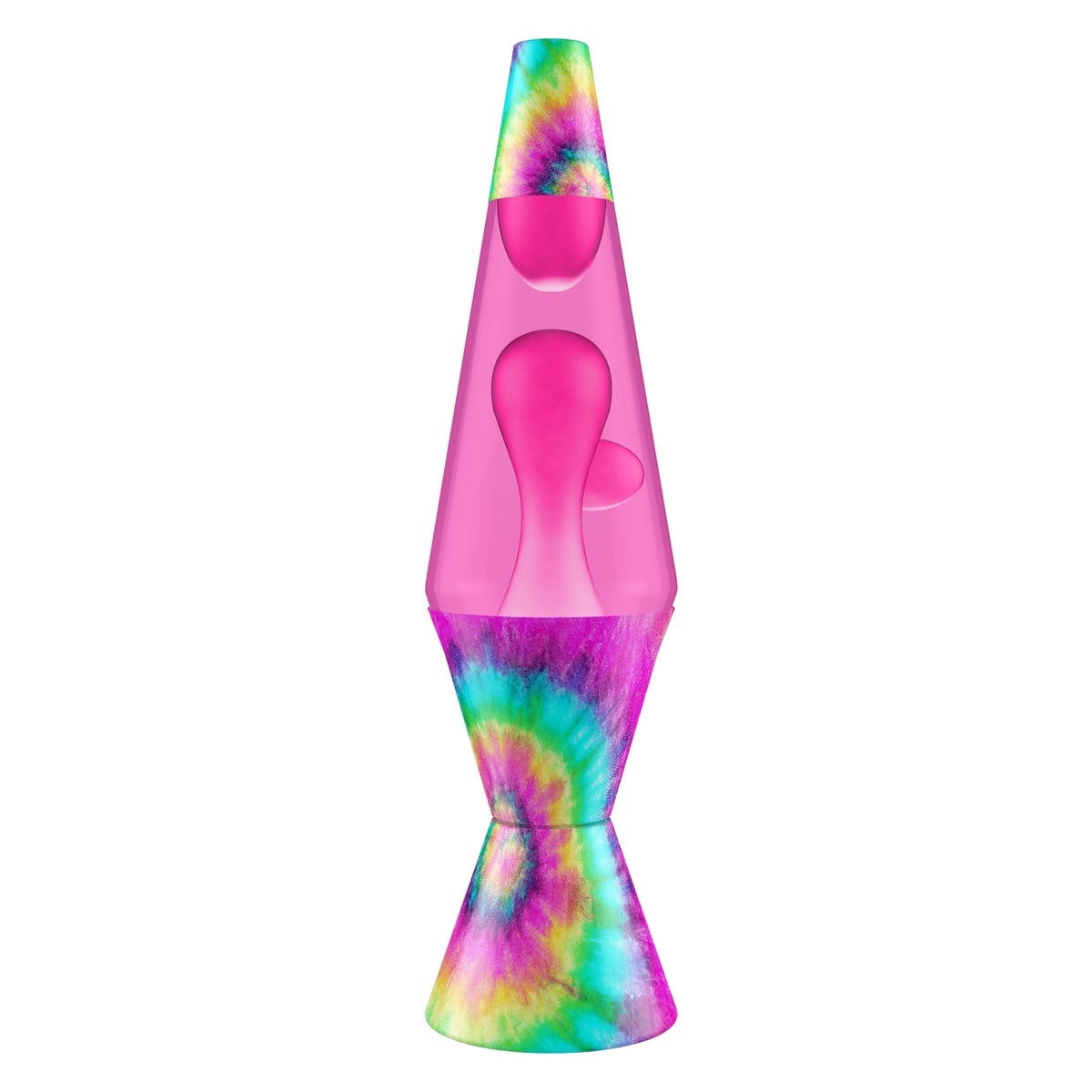 14.5-Inch Tie Dye Pink Spiral Lava Lamp