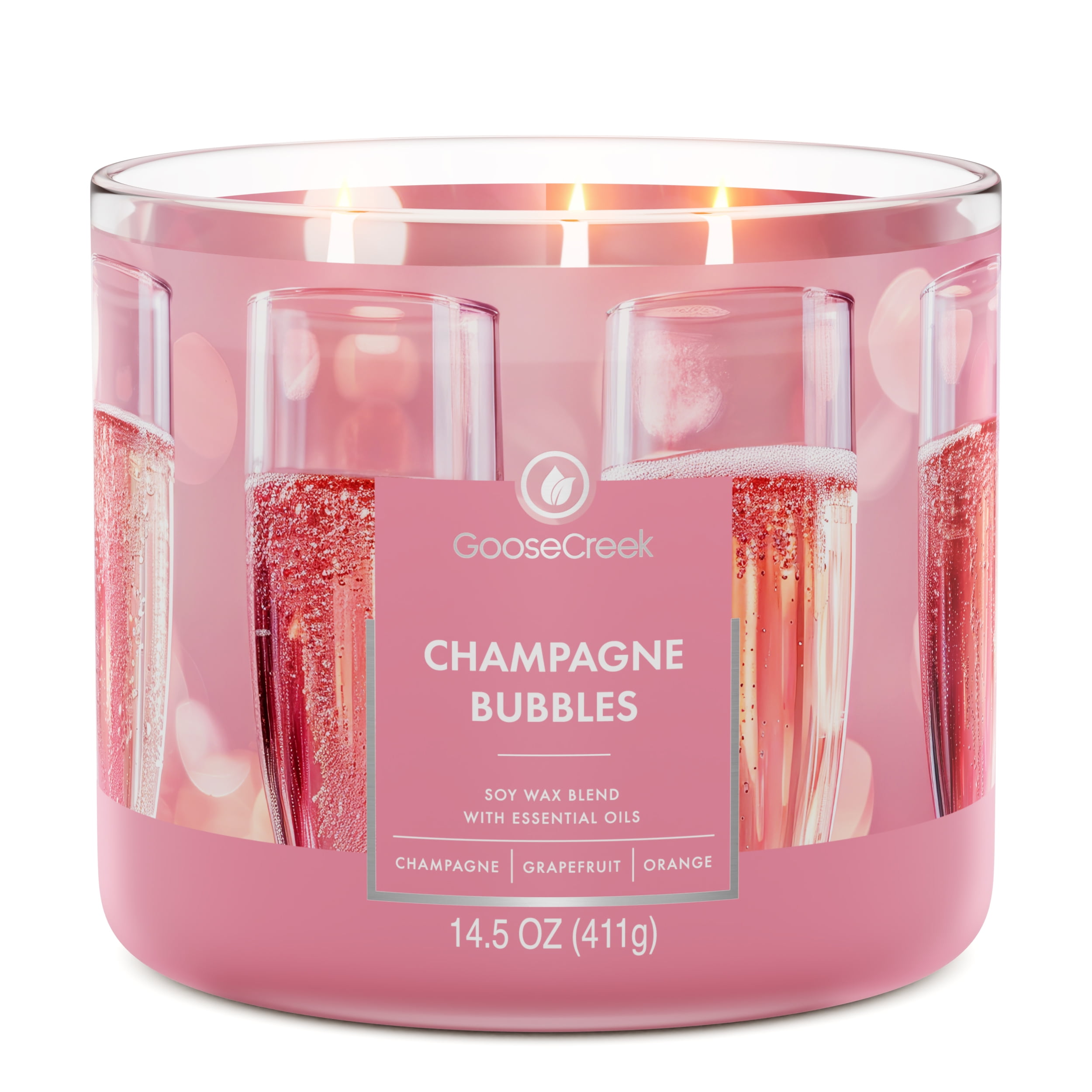 Goose Creek 3-Wick Champagne Bubbles Scented Jar Candle, 14.5oz.