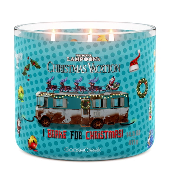 Goose Creek 3-Wick Christmas Vacation, I Brake for Christmas Scented Jar Candle, 14.5oz.