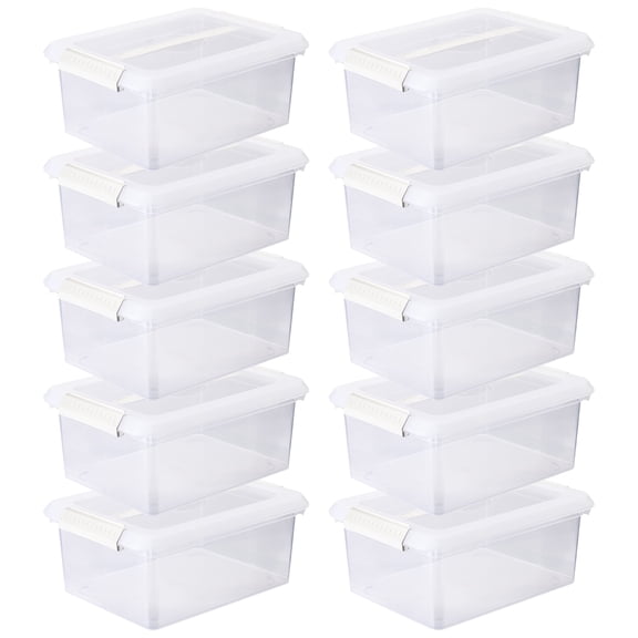 14.5 Qt. Clear Storage Bins with Lids by Simply Tidy â€“ Plastic Stackable Containers for Crafts - Home & Office Organization - 10 Pack