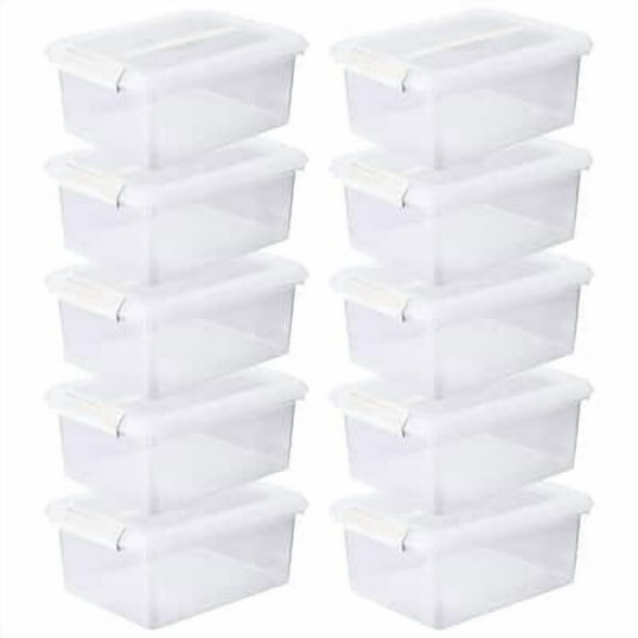 14.5 Qt. Clear Storage Bins with Lids by Simply Tidy – Plastic Stackable Containers for Crafts - Home & Office Organization - 10 Pack