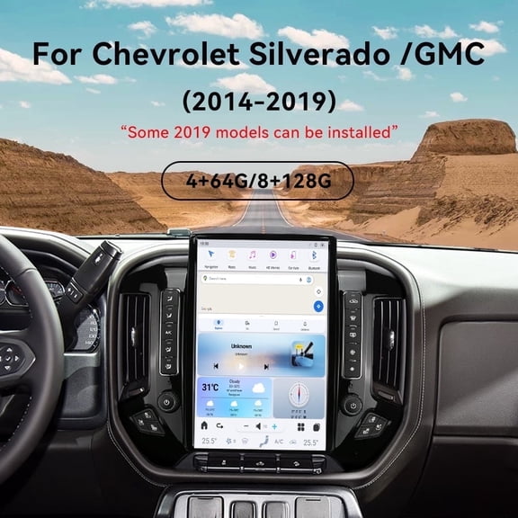 14.5" Tesla Style Screen For GMC Sierra Chevrolet Silverado 2014-2019 Car Multimedia Radio Player Android head Unit