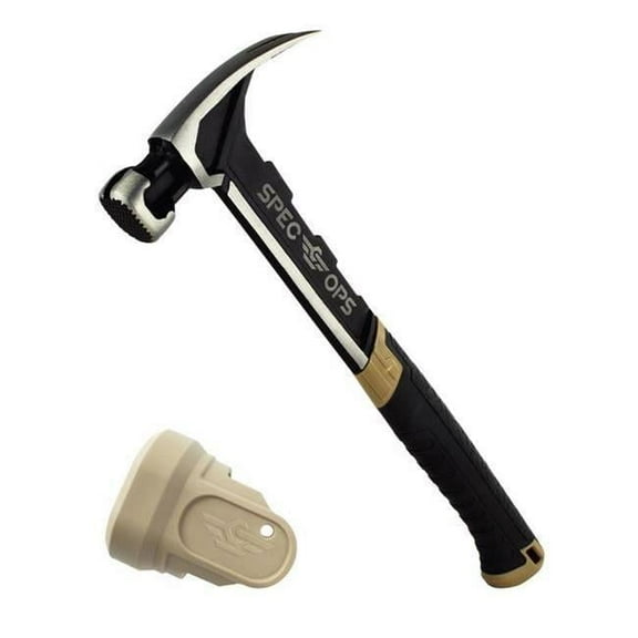 14.5 in. Milled Face Framing Hammer Polypropylene TPR Handle, Black & Flat Dark Earth - 22 oz