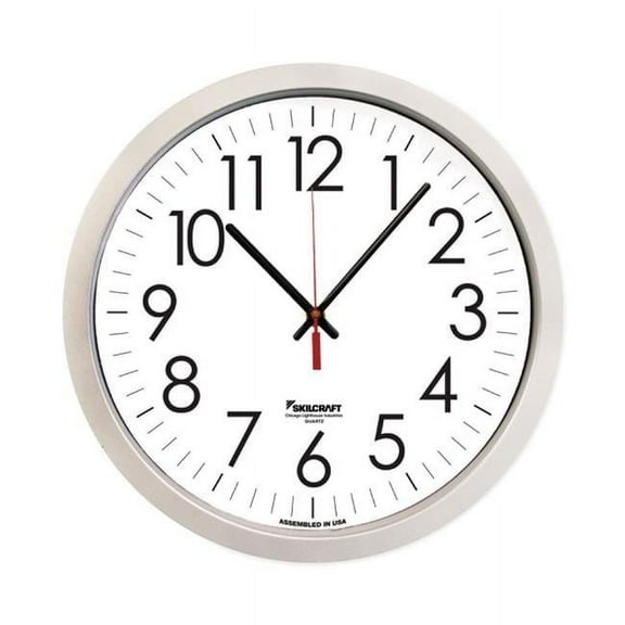 14.5 in. Skilcraft Quartz Wall Clock Silver