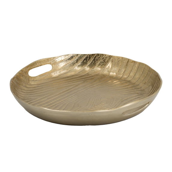 14.5 x 14.5 x 2" Alu Decorativetimber Round Tray,Small