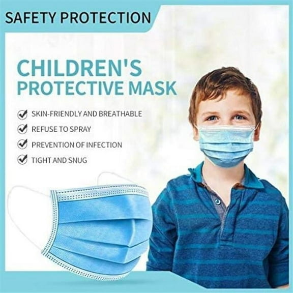 14.5 x 9.5 cm Kids 3-Ply Disposable Face Mask, Blue - Case of 950