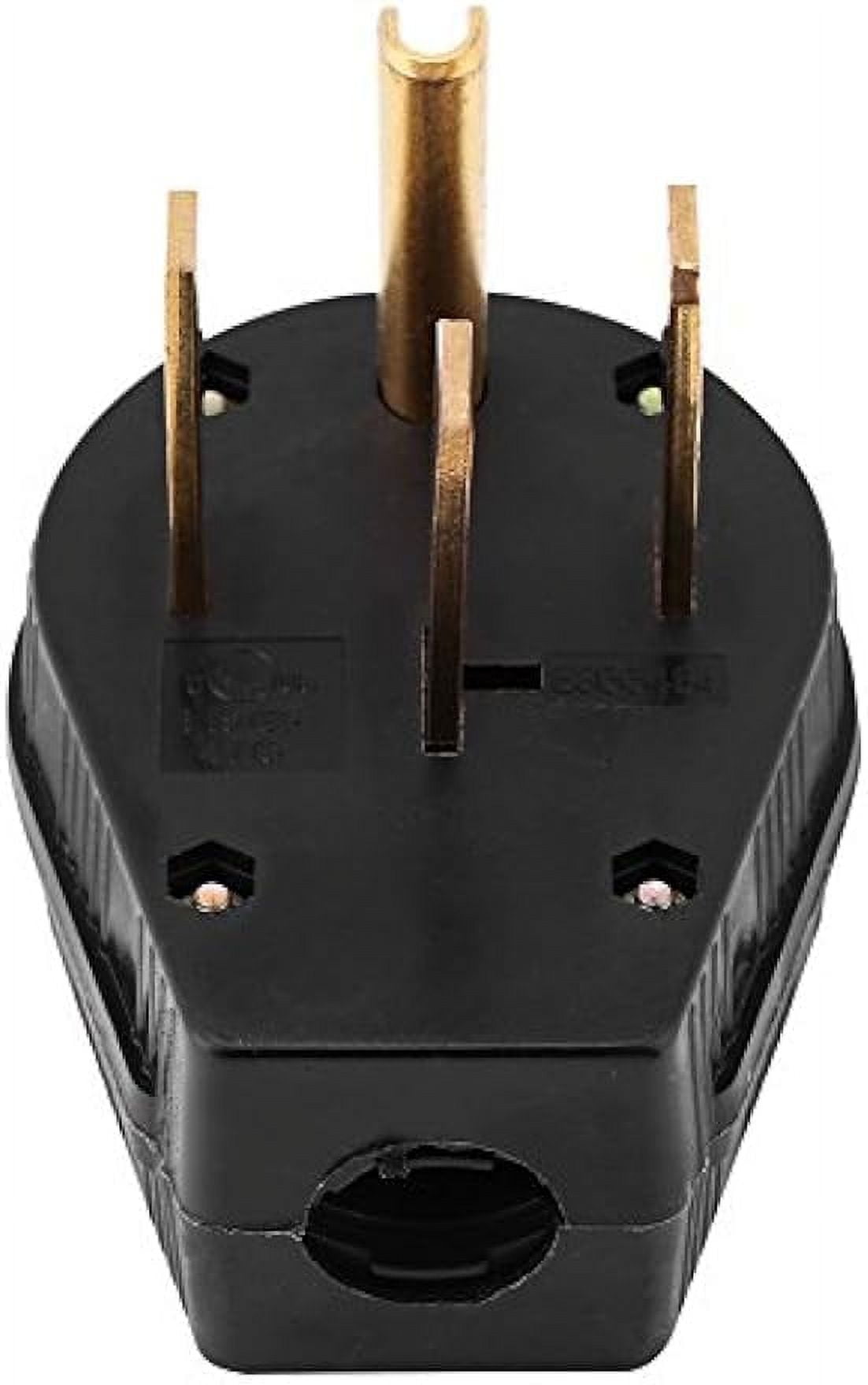 14-50P 50A 125/250V Straight Blade Male Plug USA 3 Pole Industrial Grade Grounding 4-Prong Power Generator Plug Replacement
