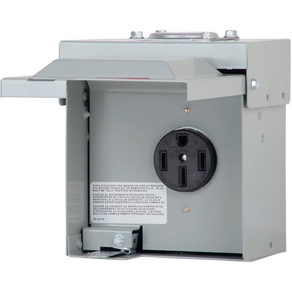 Eaton Corporation RV Utility Power Outlet 14-50R Receptacle - 50 Amps, 250V, Gray  Indoor & Outdoor Use, NEC-Compliant