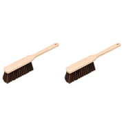 14.57 Wooden Dust Brush with Long Handle   Soft Bristle Hand Broom for Sweeping Floors, Counters, Cars & Fireplaces   Bench Brush for Sofa, Bed, and Household Cleaning
