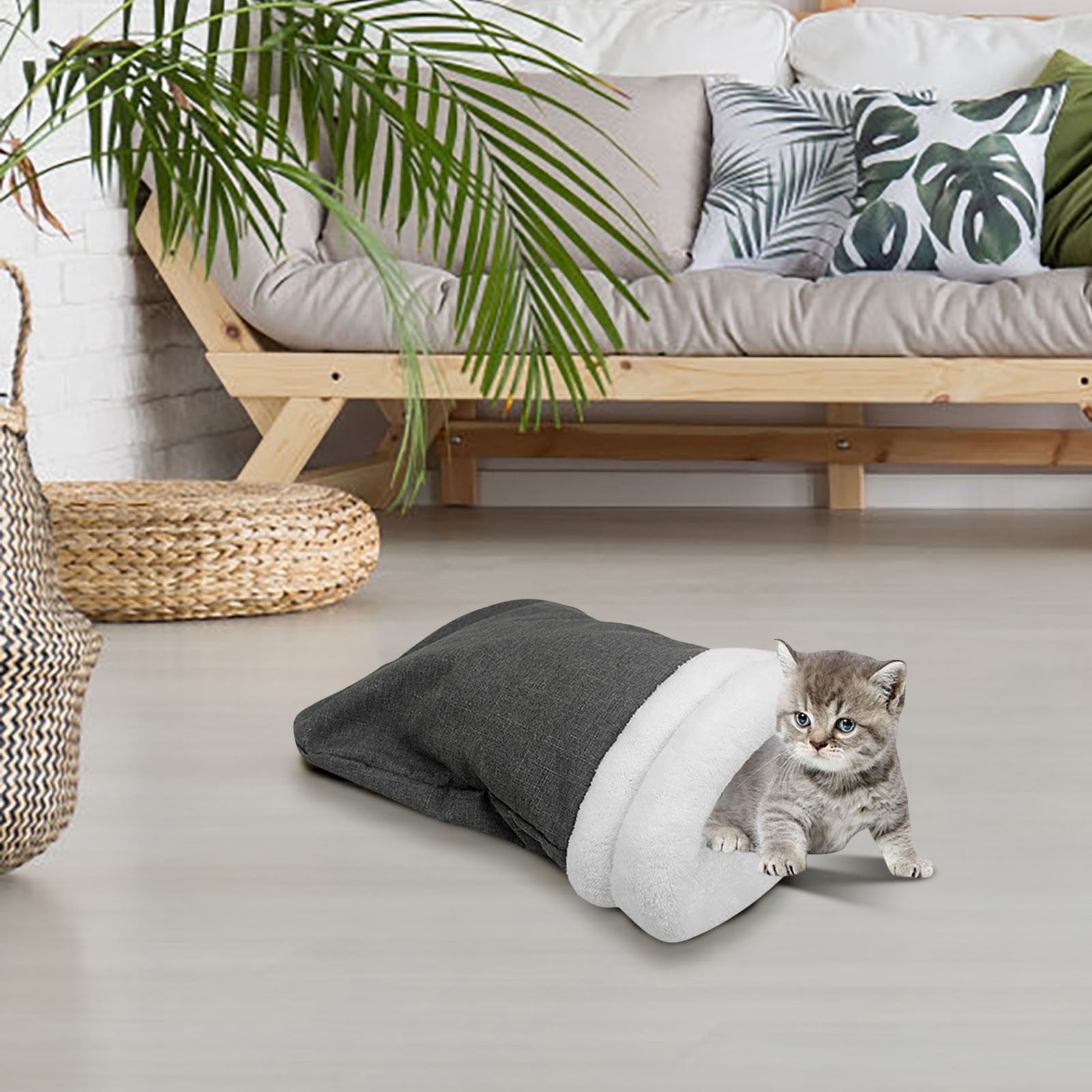 Image showcasing 14.57X18.11 Inch Cute Pet Nest Bed, Comfortable Thick Plush House ...