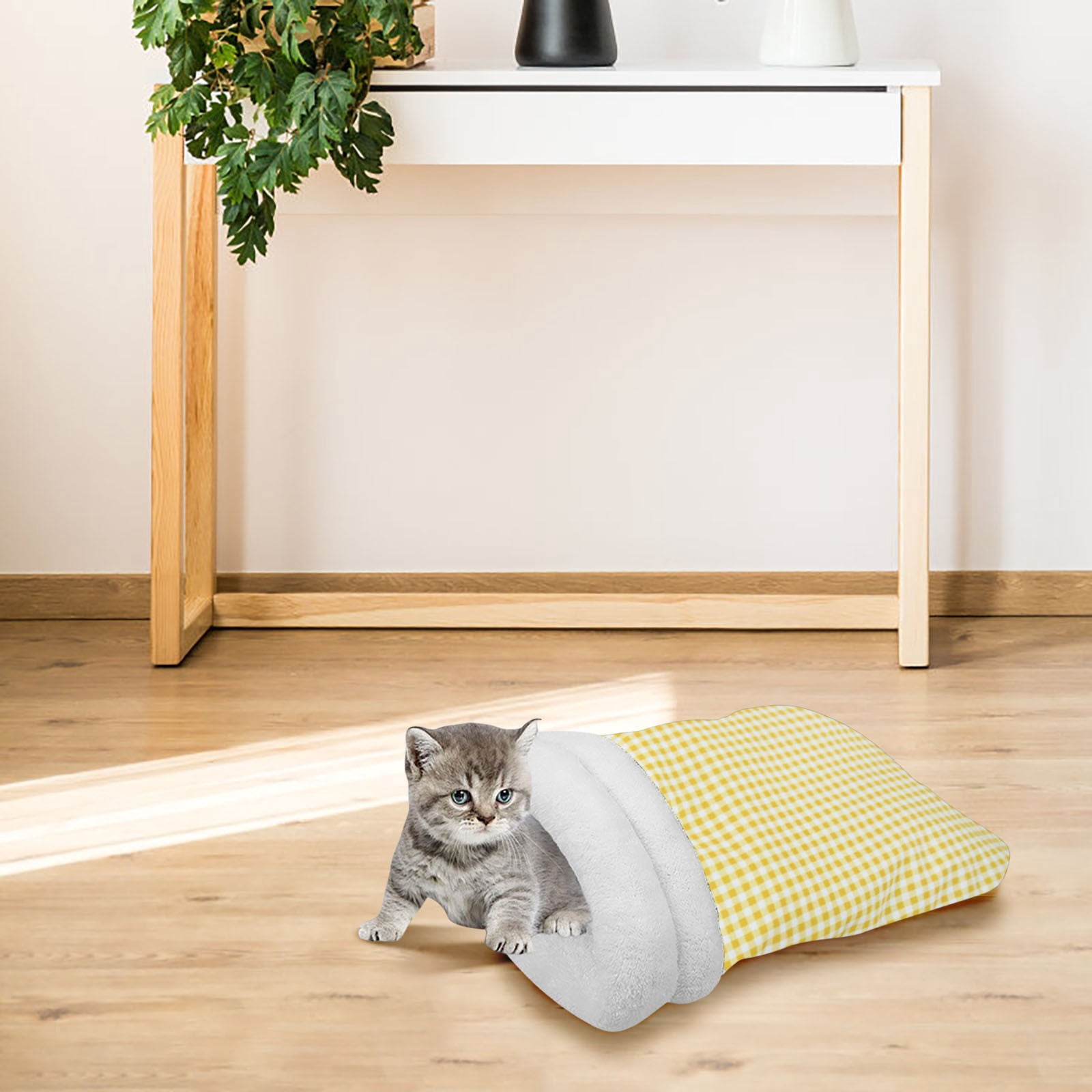 Image showcasing 14.57X18.11 Inch Cute Pet Nest Bed, Comfortable Thick Plush House ...