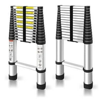 14.5FT Telescoping Ladder Aluminum Extendable Telescopic Ladder Extendable Compact Loft Ladder for Household and Outdoor Working, 330lb Capacity