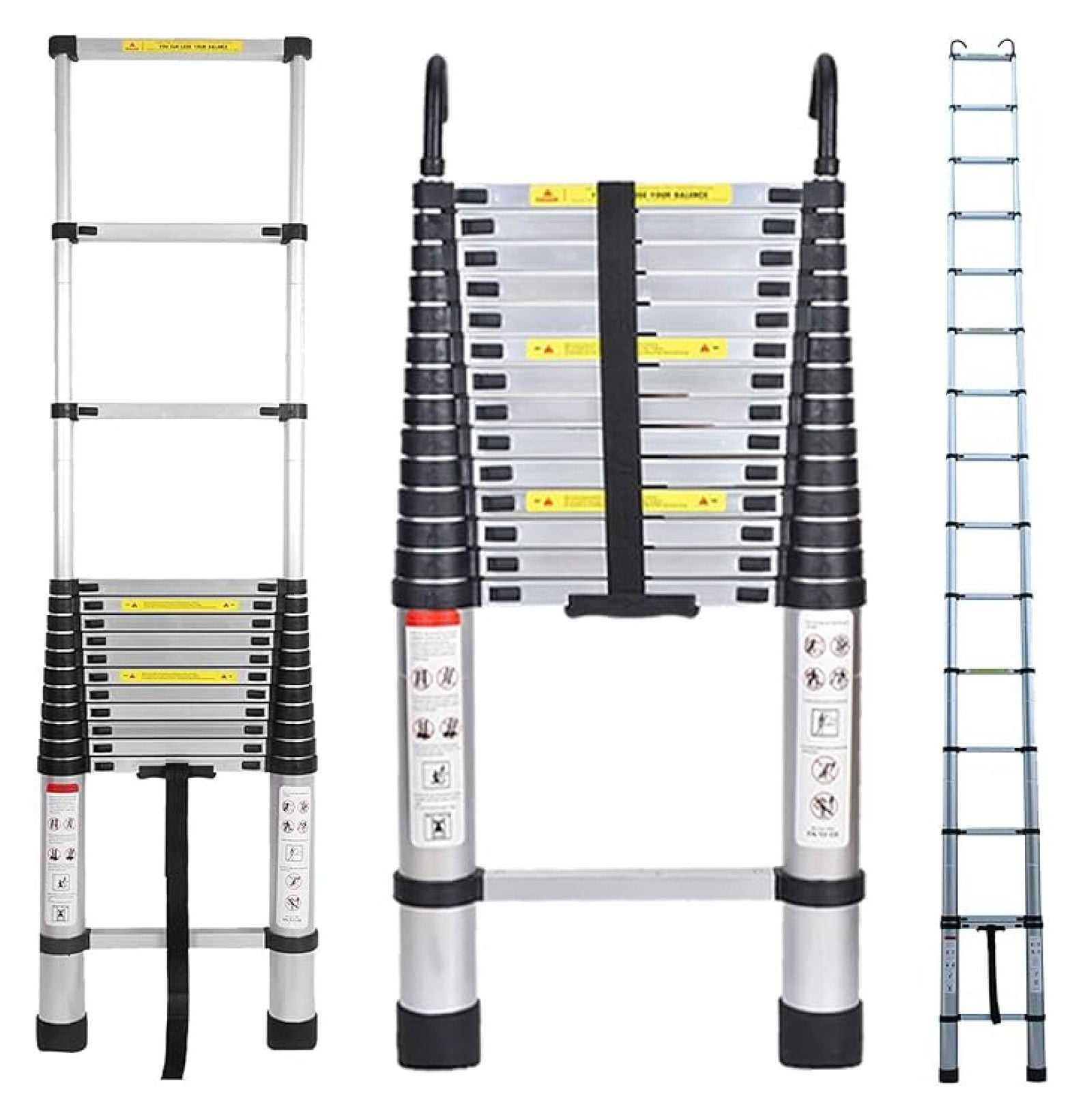 14.5FT Telescoping Ladder Slow Down Protective Design 300LBS Capacity ...