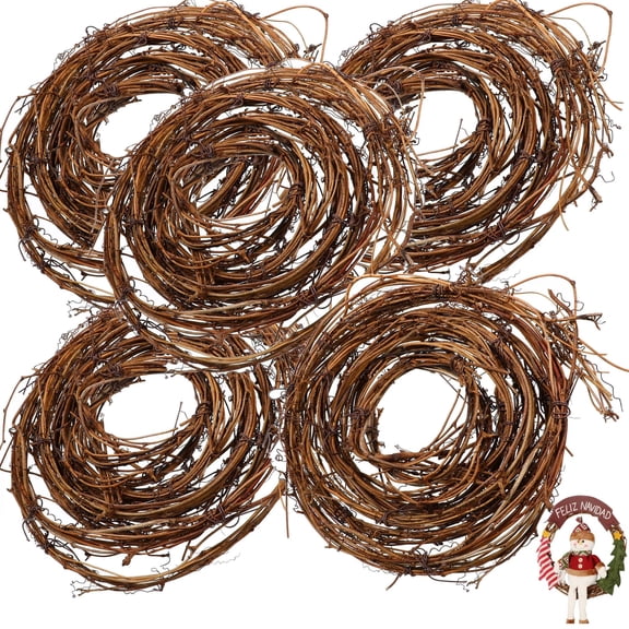 YEAHIBABY Natural Twig Wreath Brown Vine Gar for Door and Wall Decor