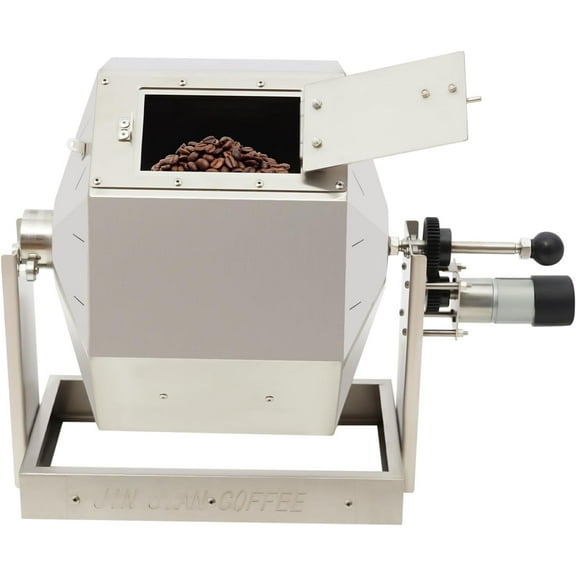 14.5L/3.83Gal Commercial Coffee Roaster Automatic Peanut Roaster Stainless Steel Nut Roaster Machine Gas Burner Drum Type Beans Roasting Machine