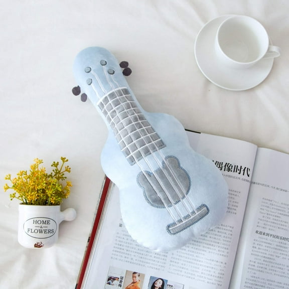 14.5in Guitar Shaped Pillow, Decorative Throw Pillow Gifts, Cute Plush Room Decor,Pillows for Living Bedroom RoomBlue