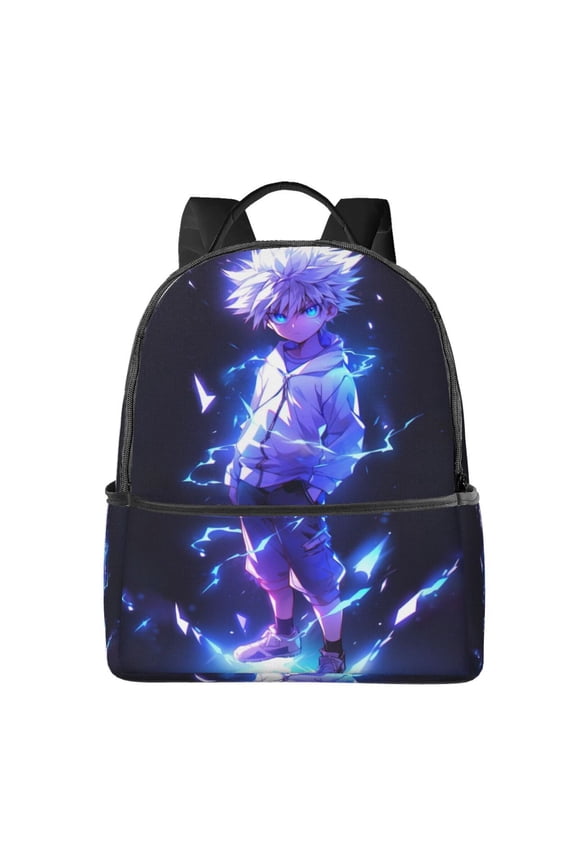 14.5in Hunter X Hunter Killua Lightning Backpack Lightweight Backpacks Portable Outdoor Travel