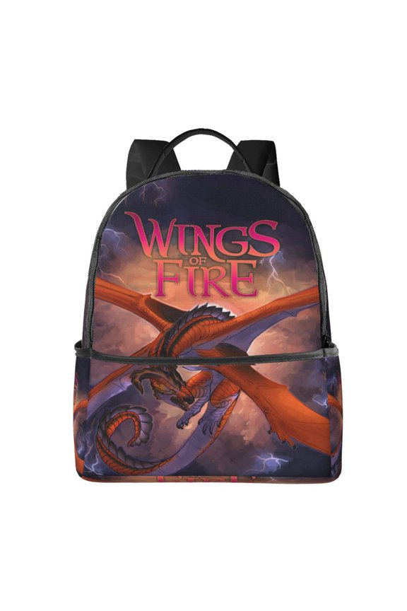 14.5in Wings Dragon Fire Backpack Lightweight Women Backpack Large Capacity Portable Outdoor Travel Backpack Laptop Bag