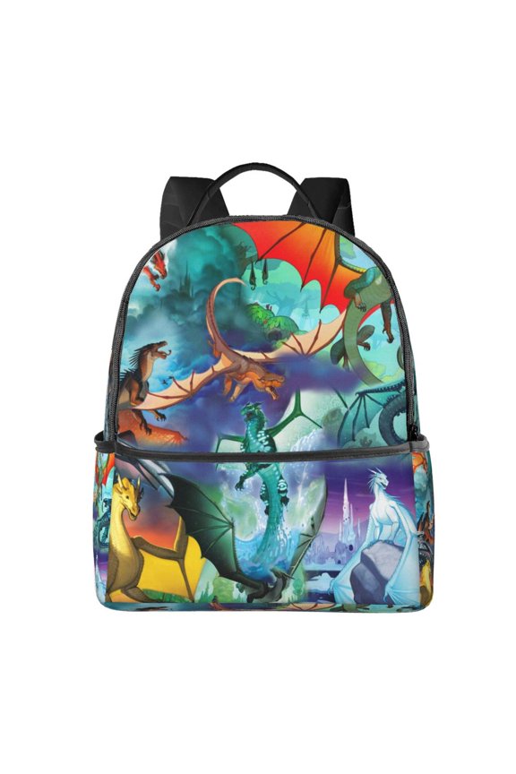 14.5in Wings Dragon Fire Backpack Lightweight Women Backpack Large Capacity Portable Outdoor Travel Backpack Laptop Bag