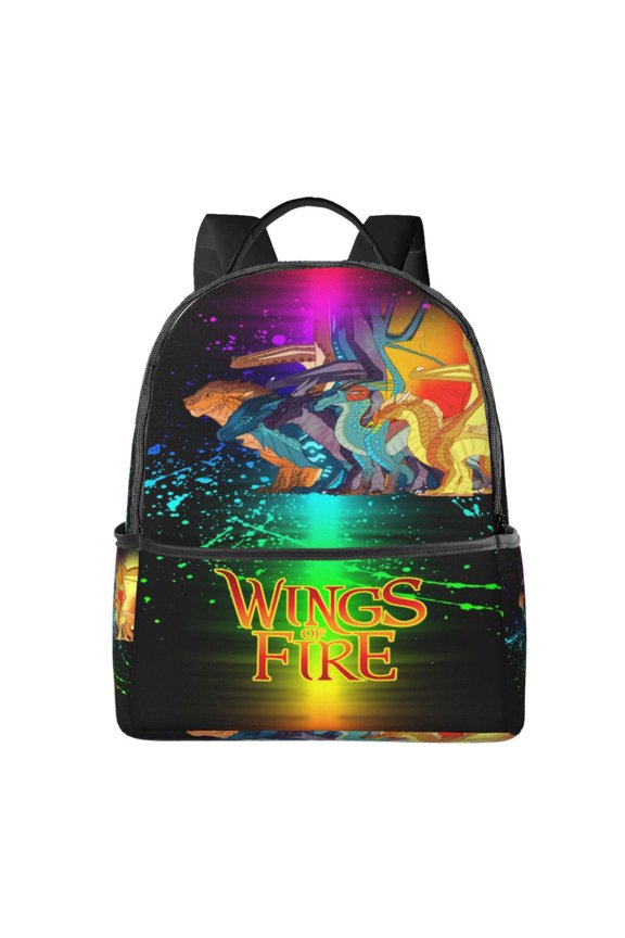 14.5in Wings Dragon Fire Backpack Lightweight Women Backpack Large Capacity Portable Outdoor Travel Backpack Laptop Bag
