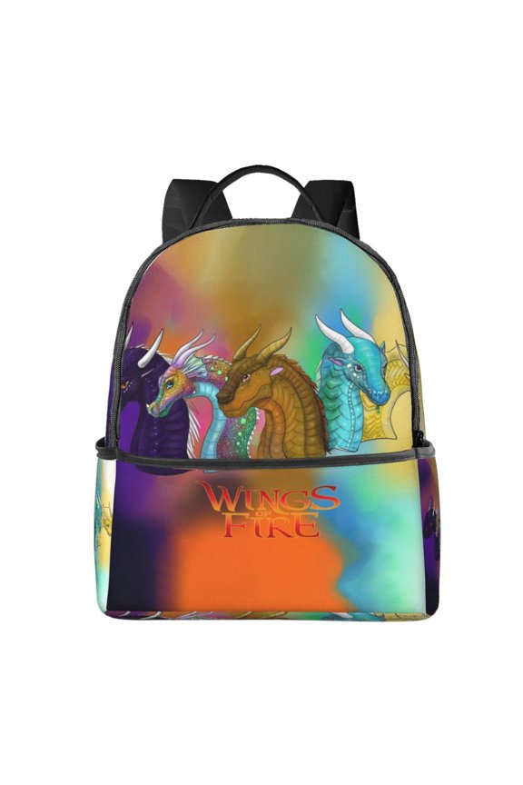 14.5in Wings Dragon Fire Backpack Lightweight Women Backpack Large Capacity Portable Outdoor Travel Backpack Laptop Bag