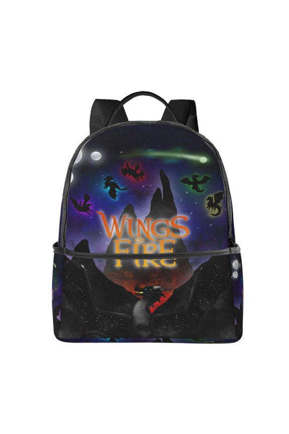 14.5in Wings Dragon Fire Backpack Lightweight Women Backpack Large Capacity Portable Outdoor Travel Backpack Laptop Bag