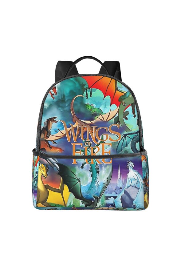 14.5in Wings Dragon Fire Backpack Lightweight Women Backpack Large Capacity Portable Outdoor Travel Backpack Laptop Bag