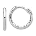 thumbnail image 1 of 14k White Gold Polished Hinged Hoop Earrings 13.5x14.5mm Wide 2mm Thick Hoop Earring for Women, 1 of 2