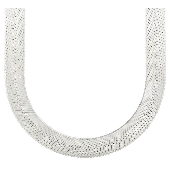 14.5mm Solid .925 Sterling Silver Flat Chain Necklace, 18 inches